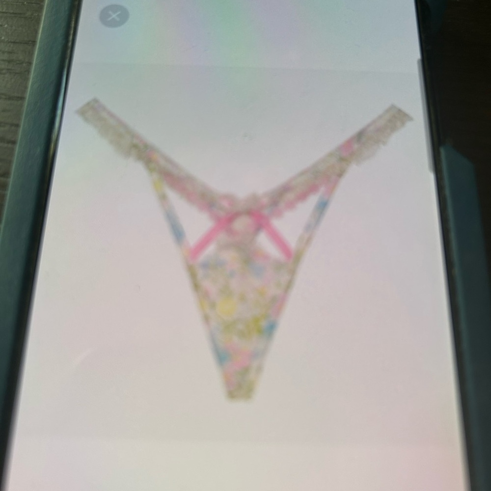 NWT For Love & Lemons Glitter Garden Thong Size Small Panties